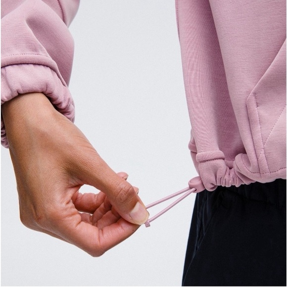 Lululemon Brushed Softstreme Half Zip Hoodie Pullover Rose Blush Size 12 NWT - Picture 3 of 16